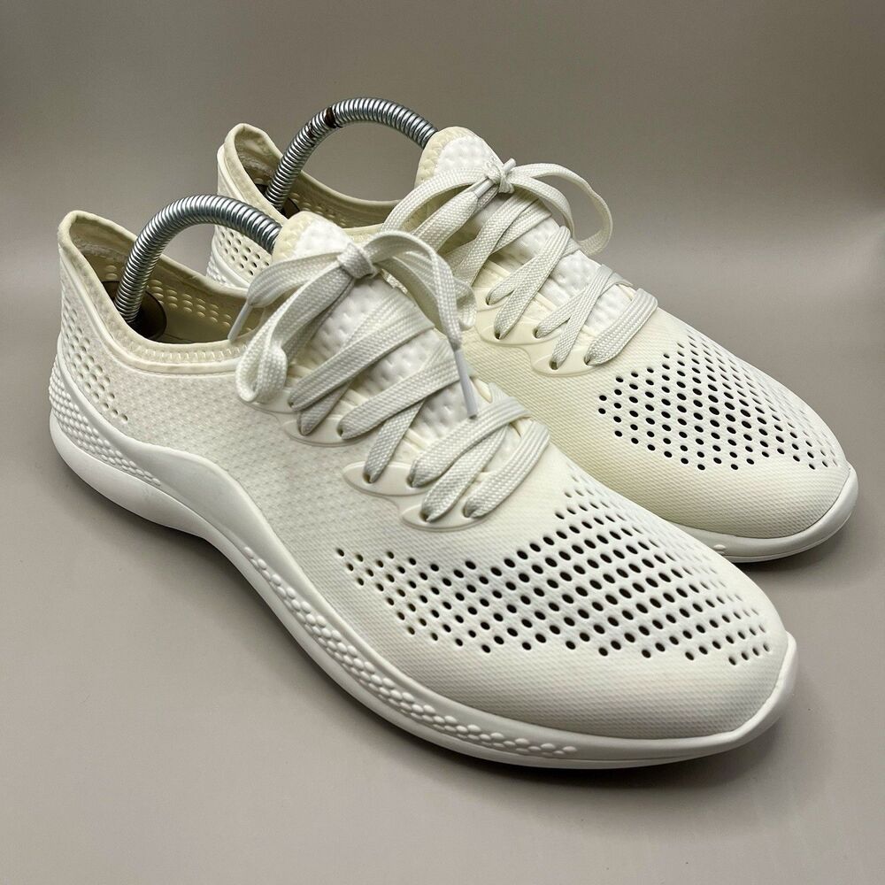 Crocs LiteRide Pacer Sneakers Ivory Mens 9 Comfort Shoes New